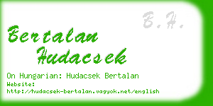 bertalan hudacsek business card